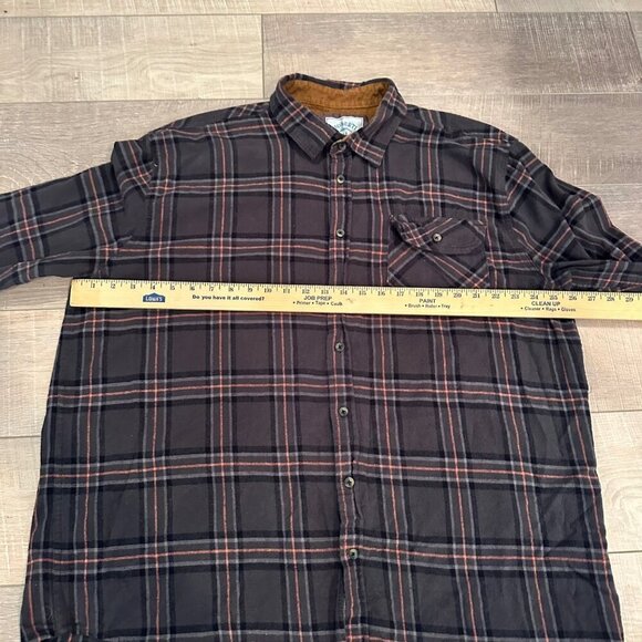 GIOBERTI MENS XXL LONG SLEEVE FLANNEL BUTTON UP SHIRT PLAID - Picture 4 of 9